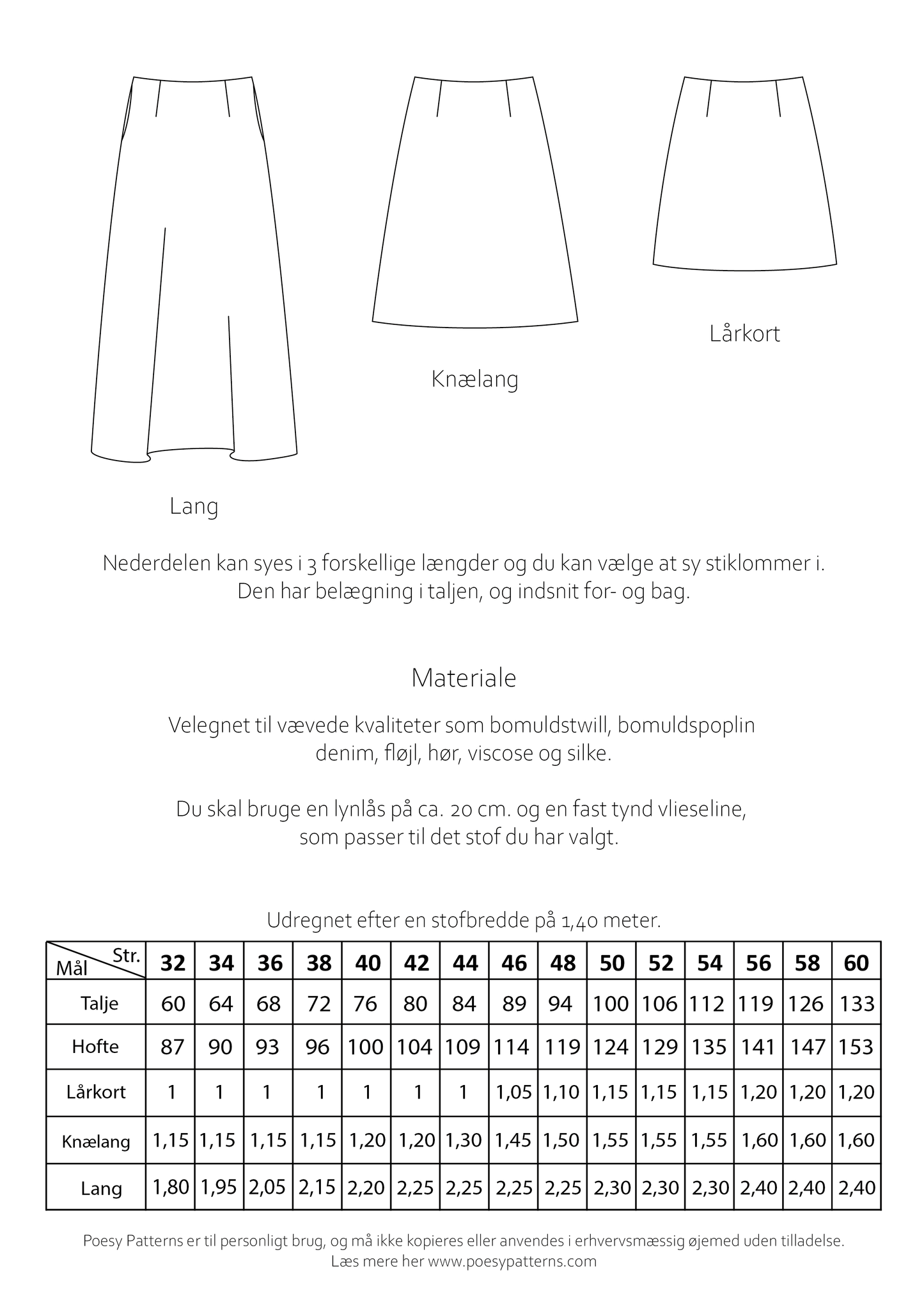 A-nederdel 1040