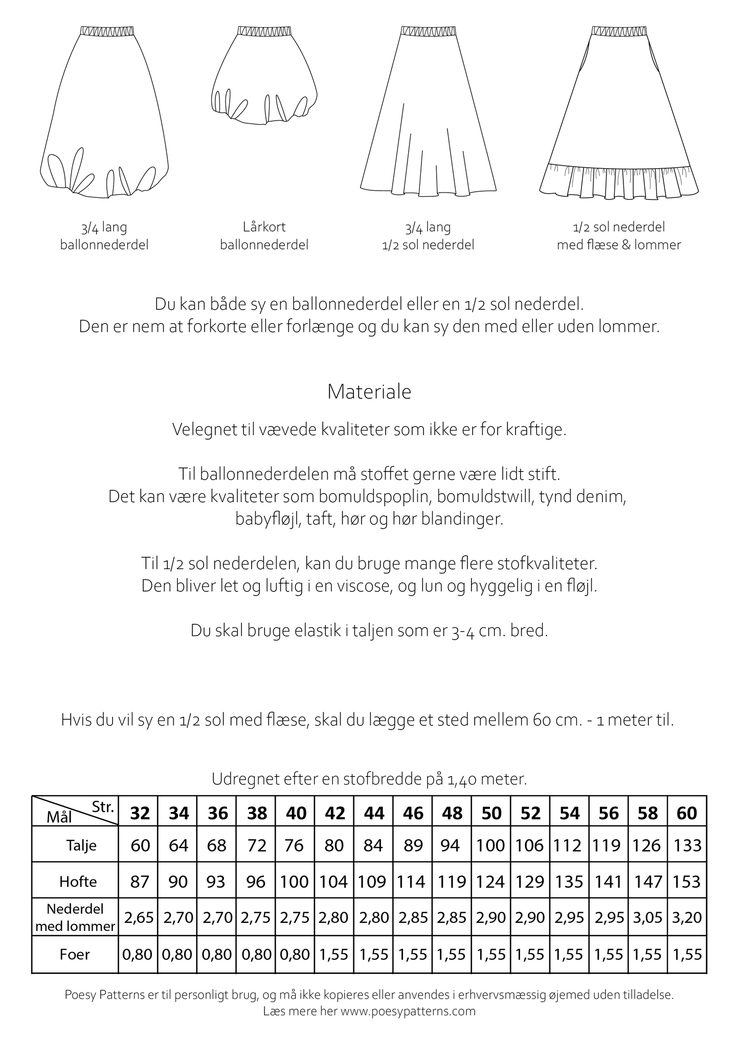 Ballonnederdel 1042