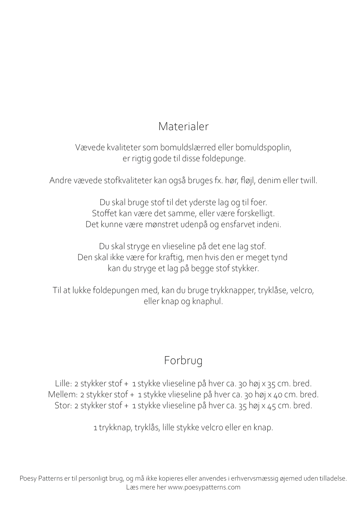 Foldepung - Kun Pdf-mønster