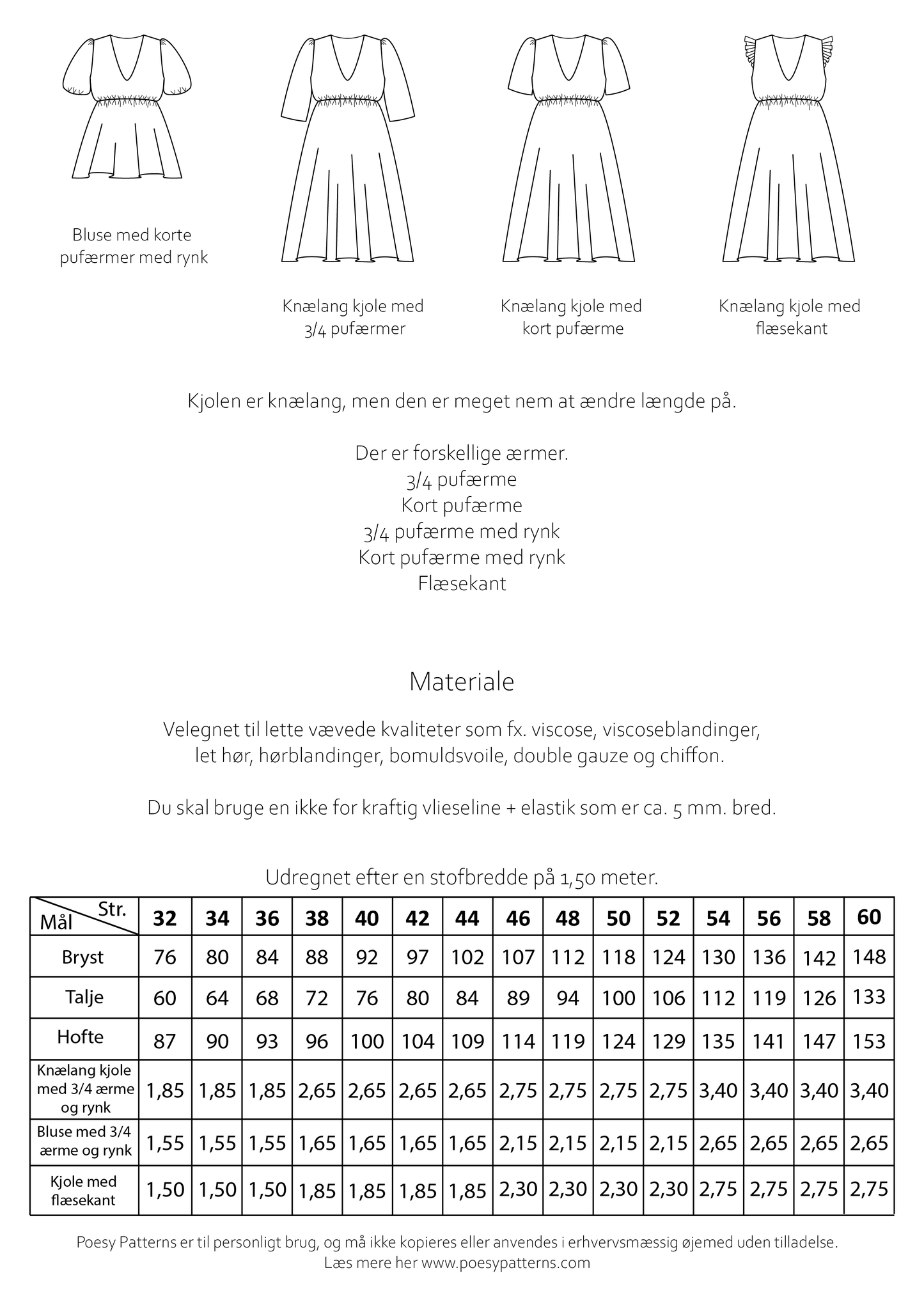 Kjole & bluse med empire 1043