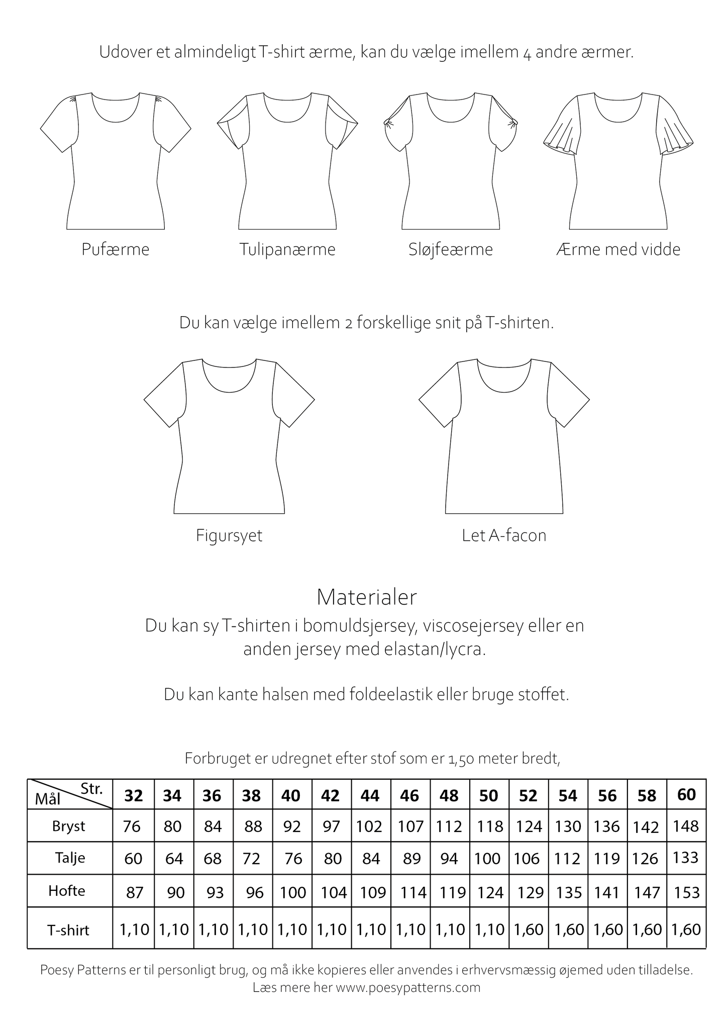 T-shirt med forskellige ærmer 1035