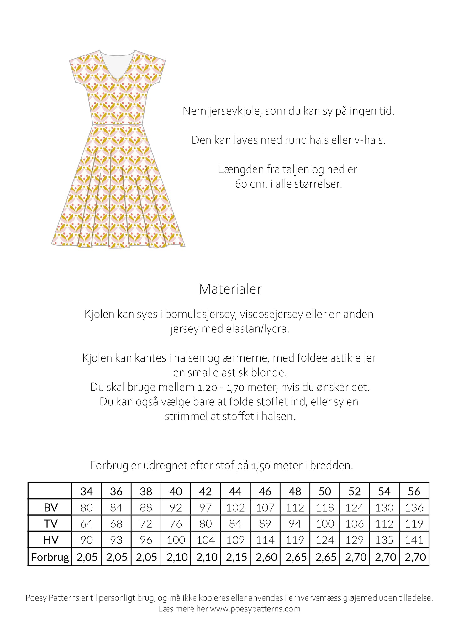 Kjole med 1/2 sol - 1017