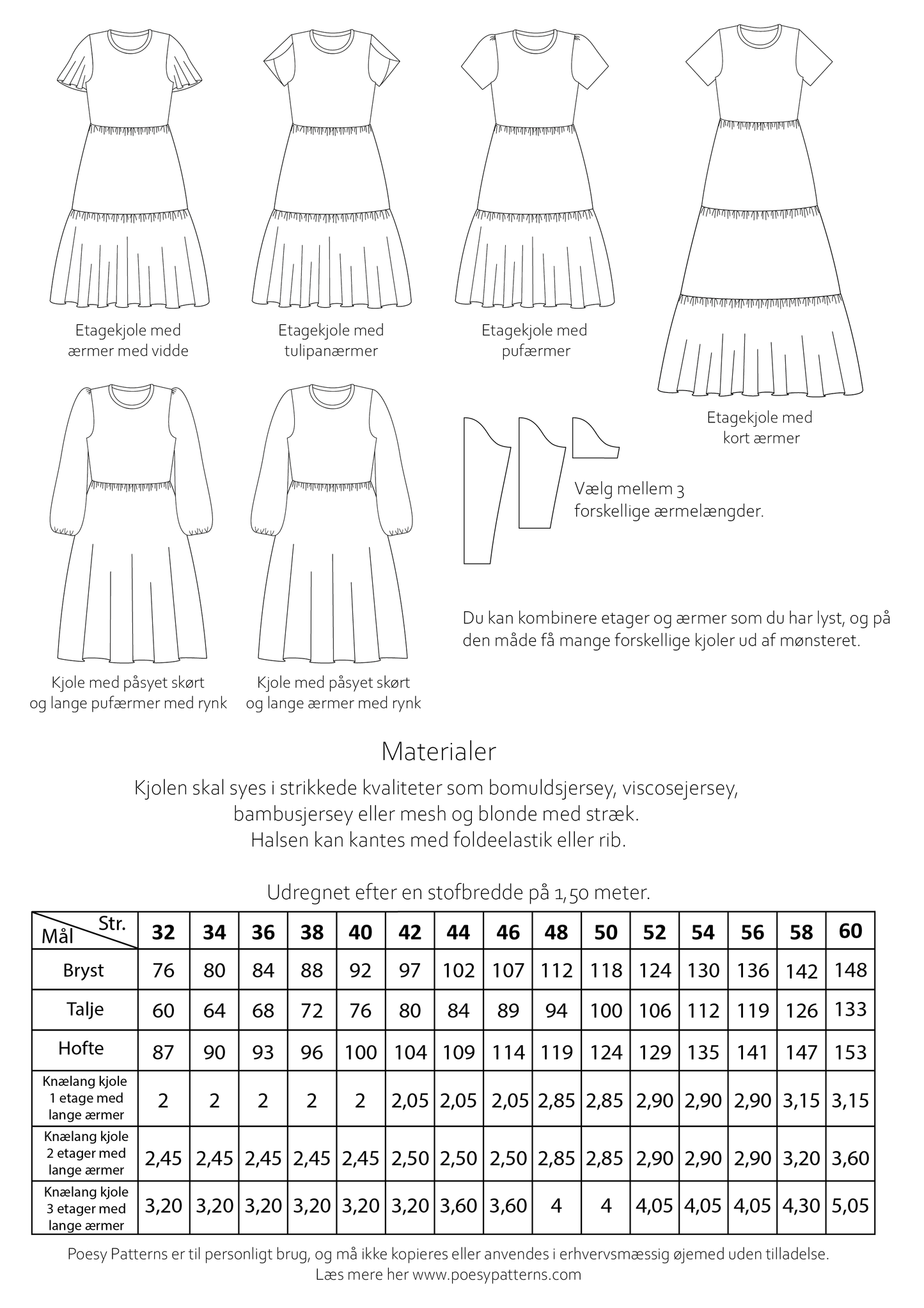 Etagekjole til jersey 1051