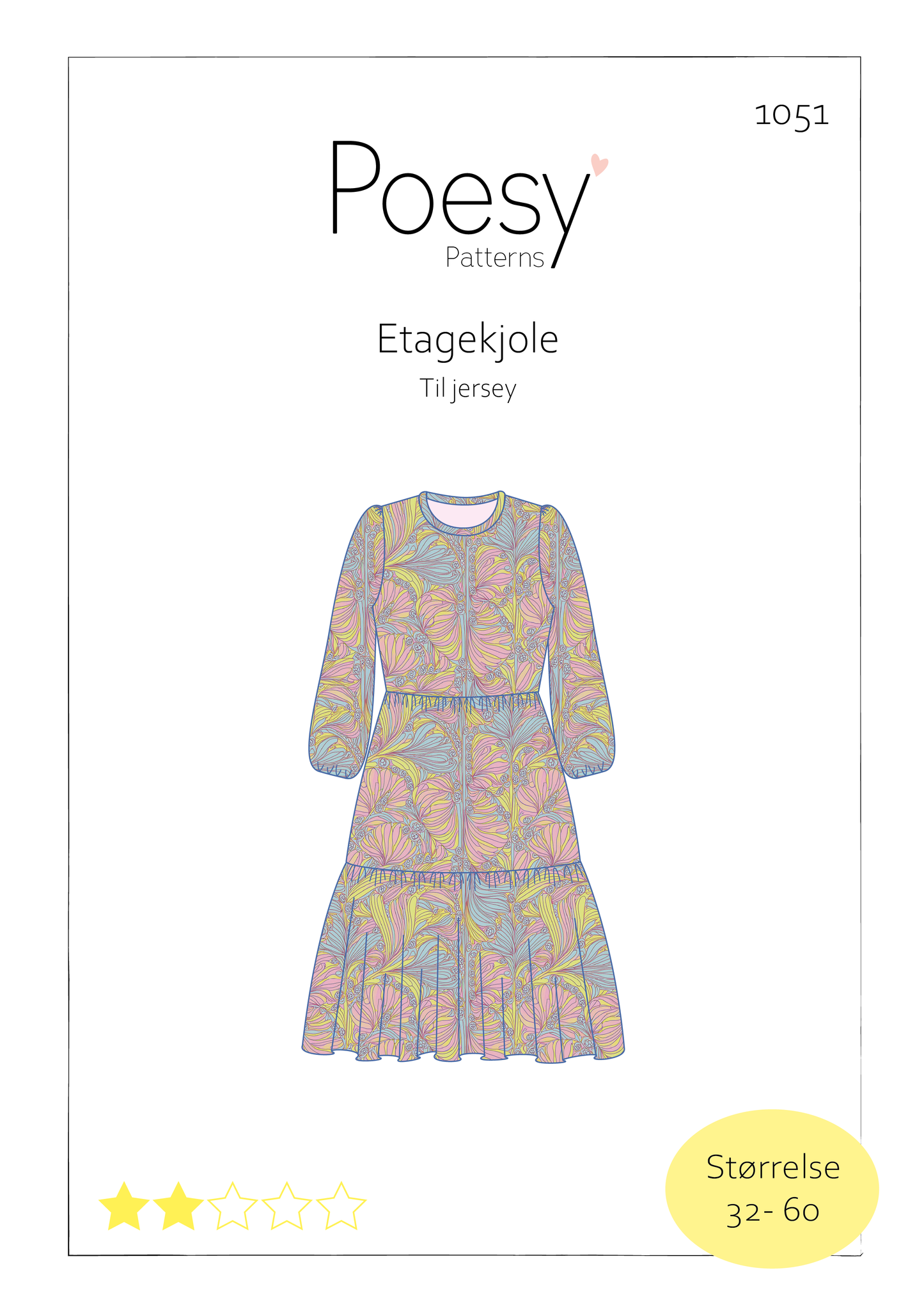 Etagekjole til jersey 1051