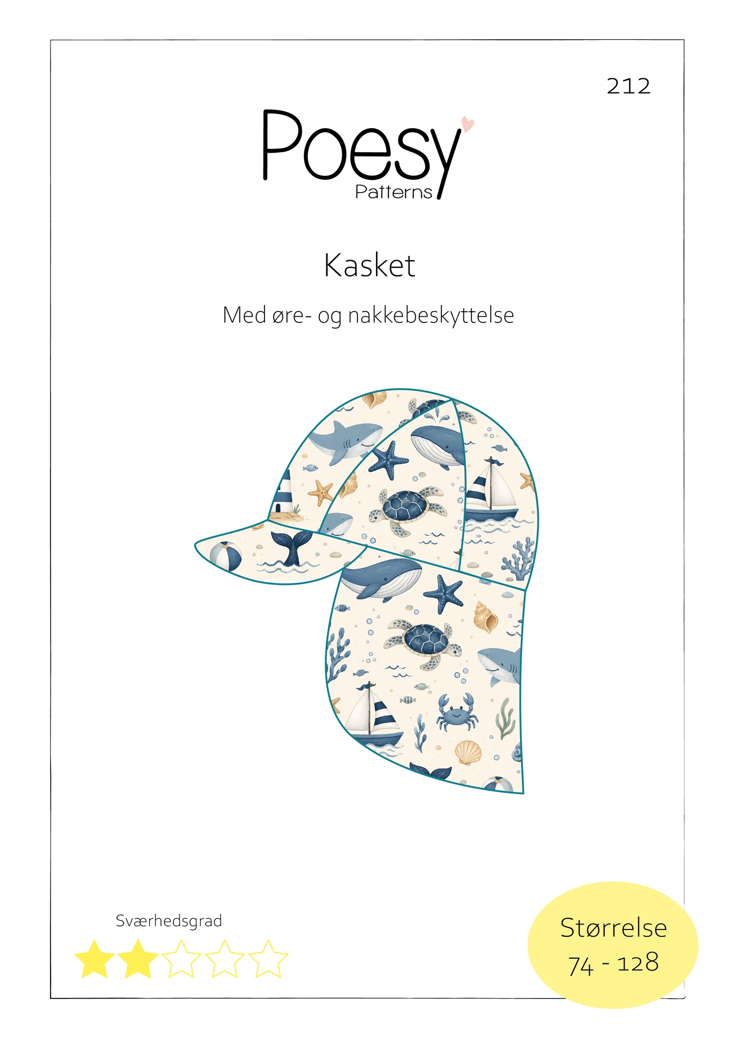 Kasket med nakkebeskyttelse 212