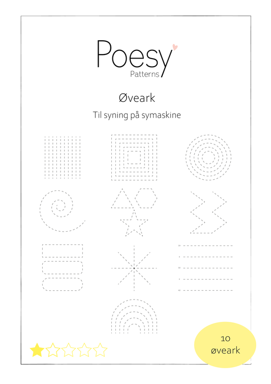 Øveark til symaskine - Kun pdf