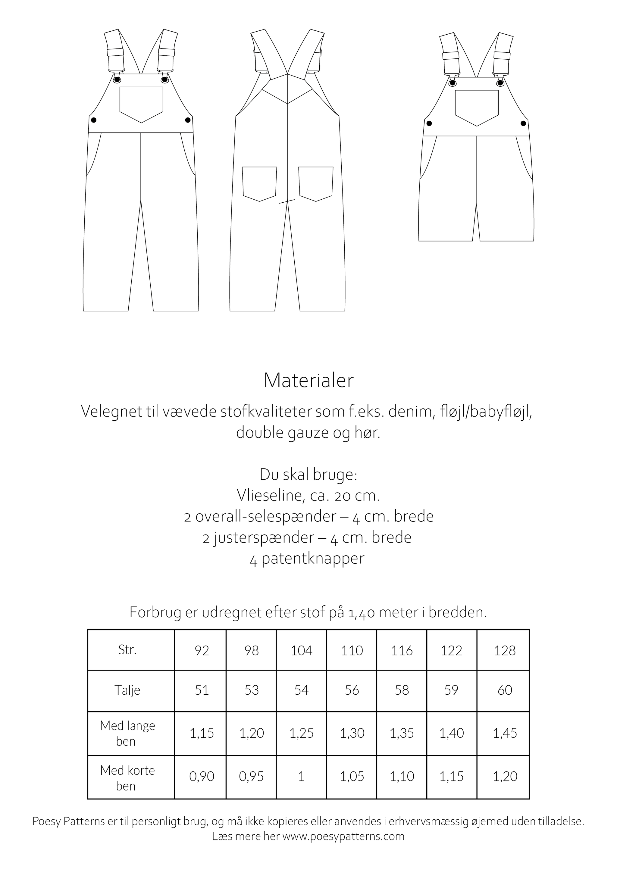 X Pattern Overalls Overalls 139 – Poesy patterns