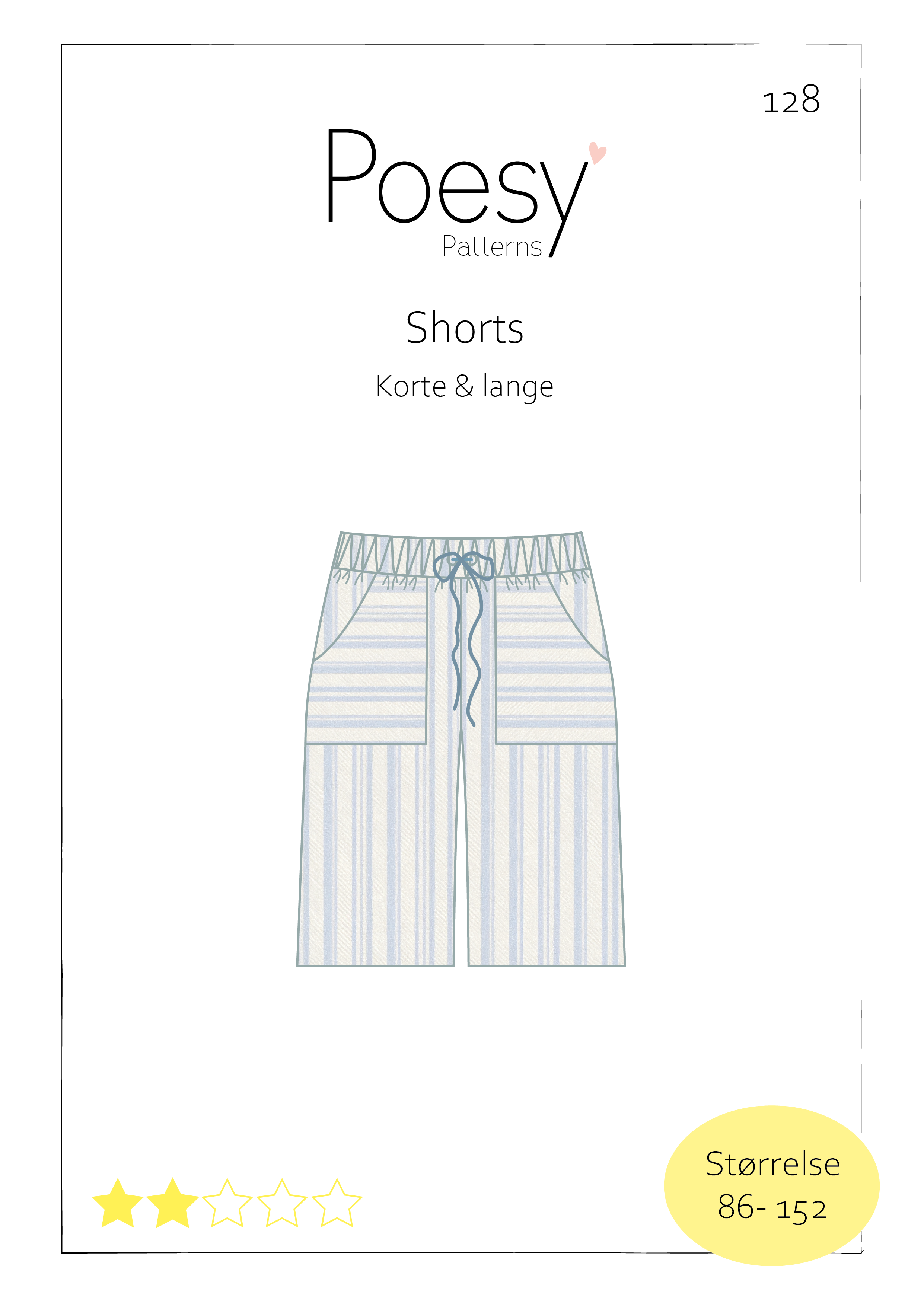 Shorts korte og lange 128 – Poesy patterns