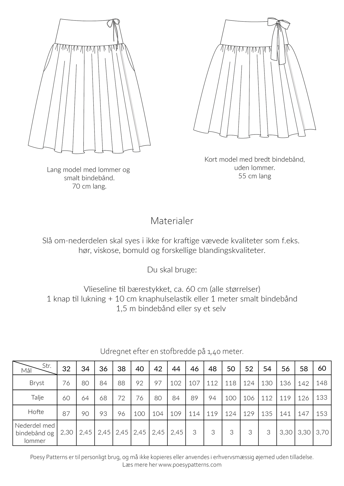 Slå om nederdel 1056