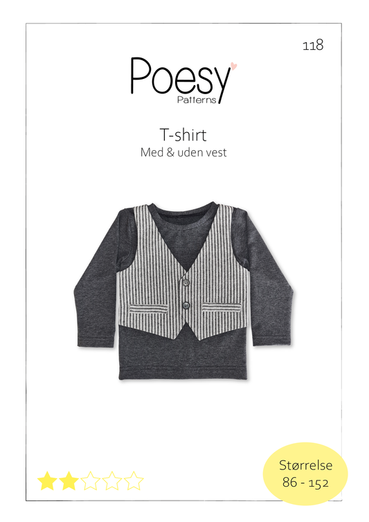 T-shirt med og uden vest 118
