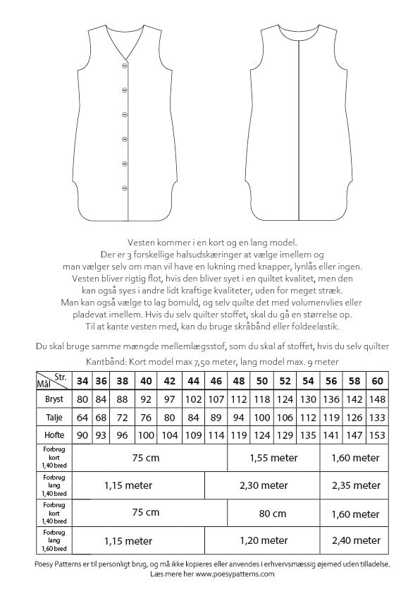 Vest 1005 - Kort og lang model